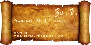 Zsarnai Vitália névjegykártya